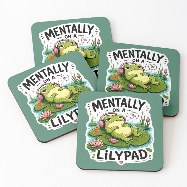 Item preview, Mentally on a Lilypad – Funny Relaxed Frog Meme Sticker designed and sold by Naturalite19.