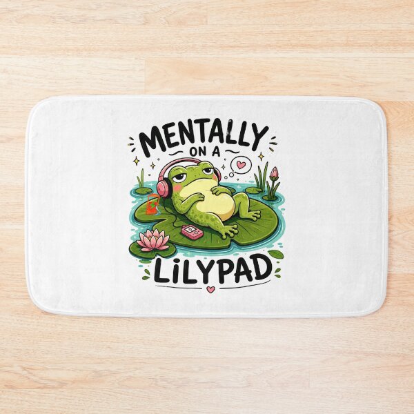 Item preview, Mentally on a Lilypad – Funny Relaxed Frog Meme Sticker designed and sold by Naturalite19.