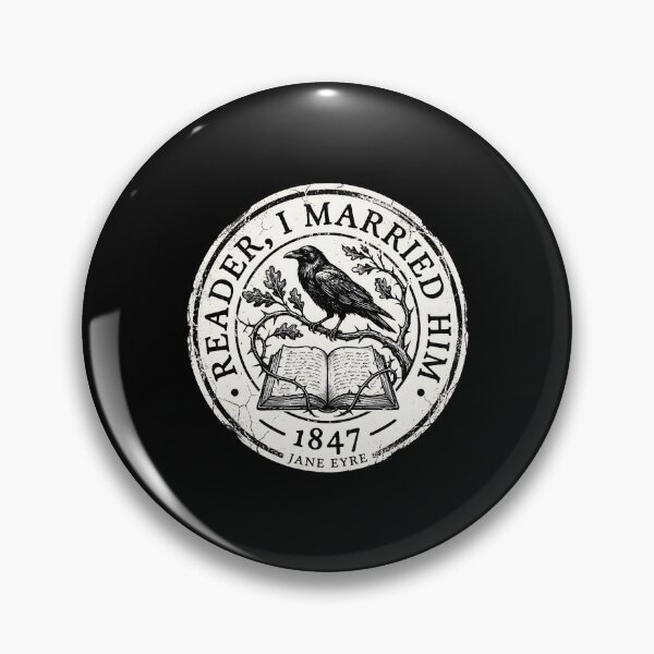 Item preview, Jane Eyre Reader I Married Him Vintage Crest Bookplate designed and sold by Fenay Designs.