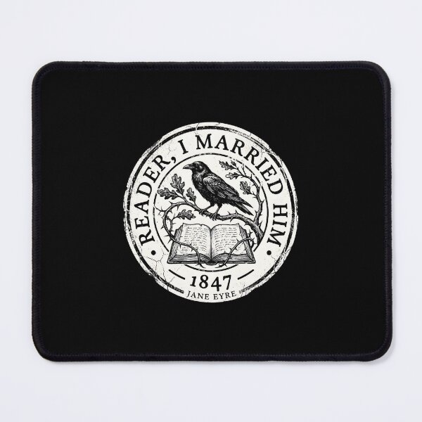 Item preview, Jane Eyre Reader I Married Him Vintage Crest Bookplate designed and sold by Fenay Designs.