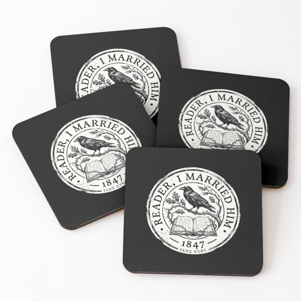Item preview, Jane Eyre Reader I Married Him Vintage Crest Bookplate designed and sold by Fenay Designs.