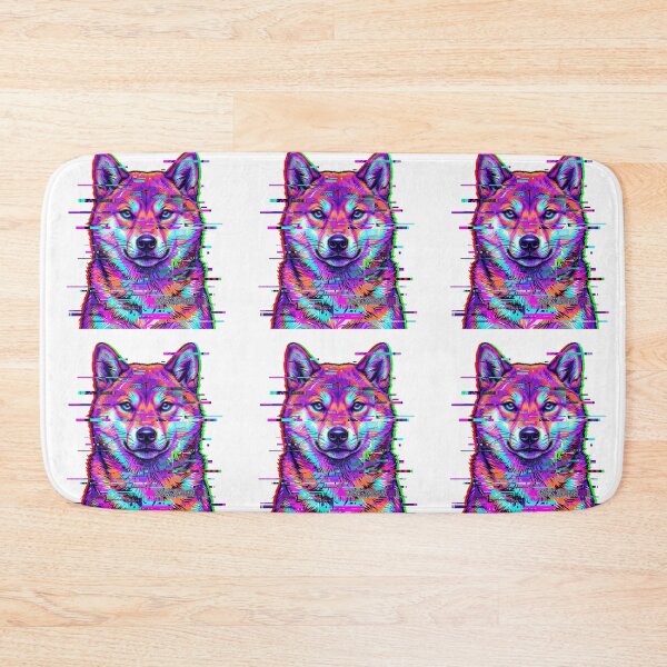 Item preview, Retro Glitch Art Shiba Inu - Cyberpunk Neon Wolf Dog Portrait designed and sold by PictoVibe.