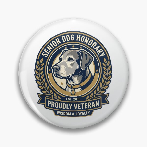 Item preview, Senior Dog Honorary Badge - Proudly Veteran Old Dog Emblem Art designed and sold by PictoVibe.