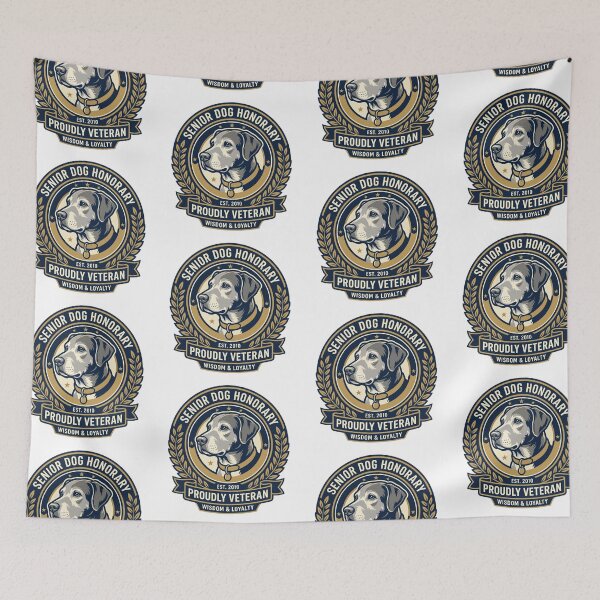 Item preview, Senior Dog Honorary Badge - Proudly Veteran Old Dog Emblem Art designed and sold by PictoVibe.