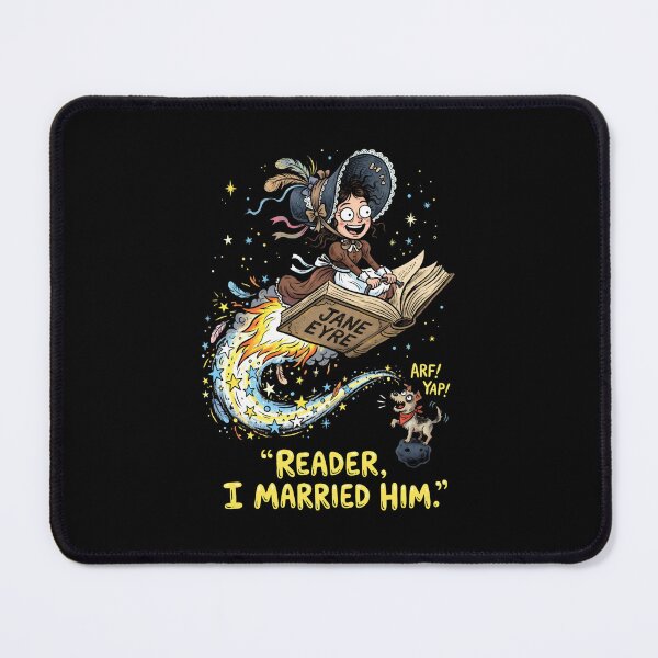 Item preview, Jane Eyre Reader I Married Him Funny Cartoon Flight designed and sold by Fenay Designs.