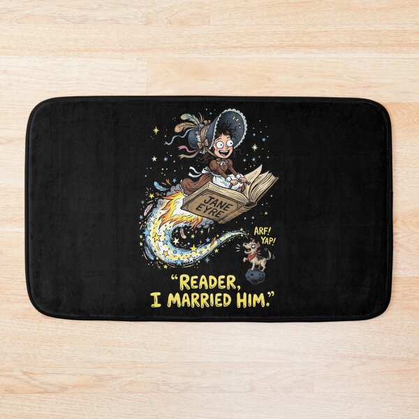 Item preview, Jane Eyre Reader I Married Him Funny Cartoon Flight designed and sold by Fenay Designs.