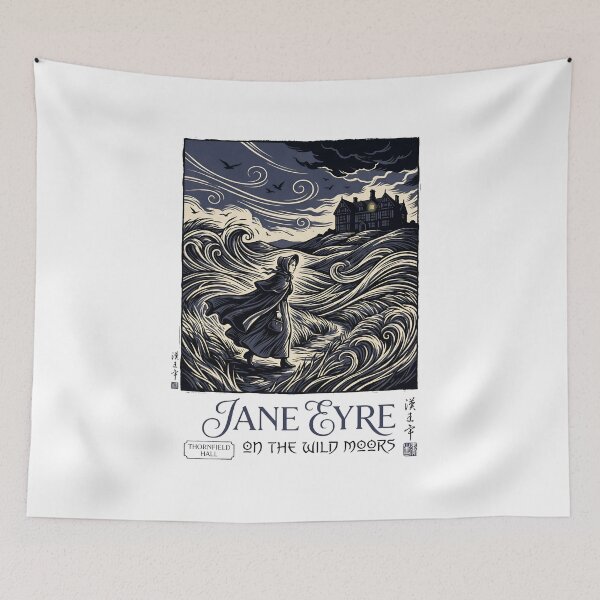 Item preview, Jane Eyre Thornfield Hall On The Wild Moors Woodcut designed and sold by Fenay Designs.