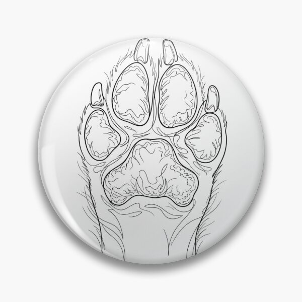 Item preview, Minimalist Dog Paw Fine Line Art - Elegant Wolf Paw Print Tattoo designed and sold by PictoVibe.
