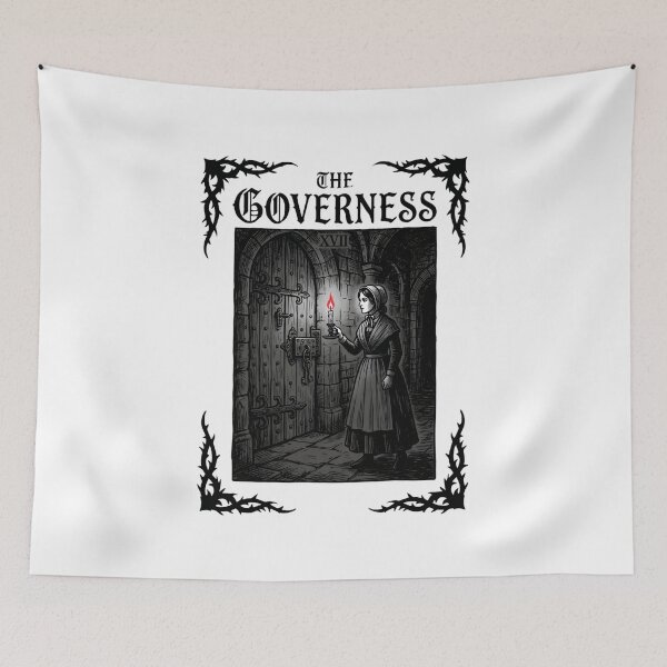 Item preview, Jane Eyre The Governess Gothic Candle Woodcut Engraving designed and sold by Fenay Designs.