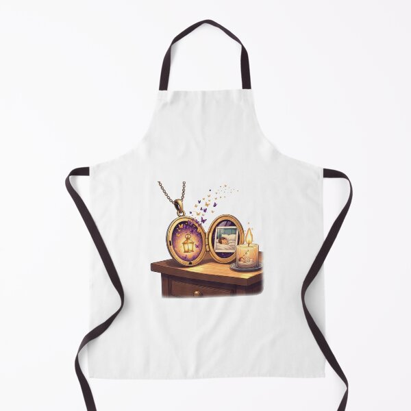 Item preview, Golden Locket on Wooden Table Glowing with Butterflies and Lantern Holding Sleeping Child designed and sold by AbanoubStore.