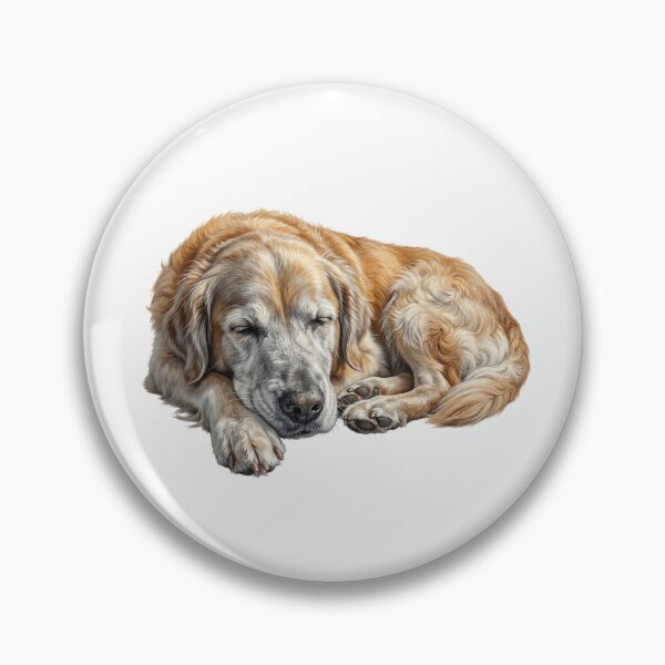 Item preview, Realistic Sleeping Golden Retriever Art - Peaceful Dog Oil Painting designed and sold by PictoVibe.