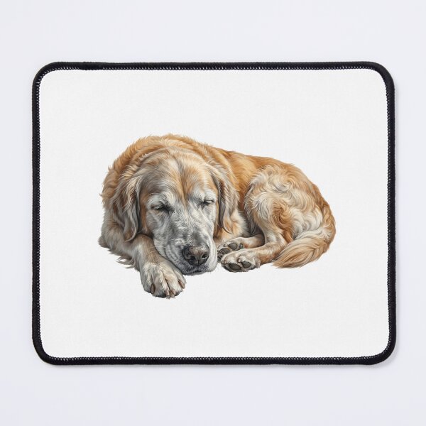 Item preview, Realistic Sleeping Golden Retriever Art - Peaceful Dog Oil Painting designed and sold by PictoVibe.