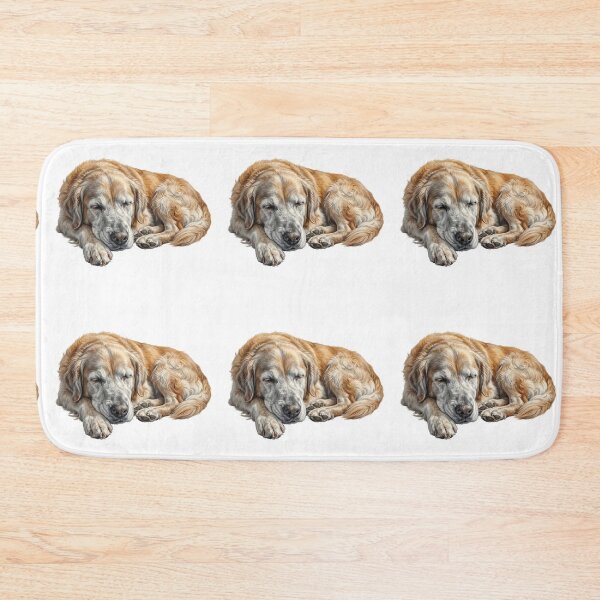 Item preview, Realistic Sleeping Golden Retriever Art - Peaceful Dog Oil Painting designed and sold by PictoVibe.