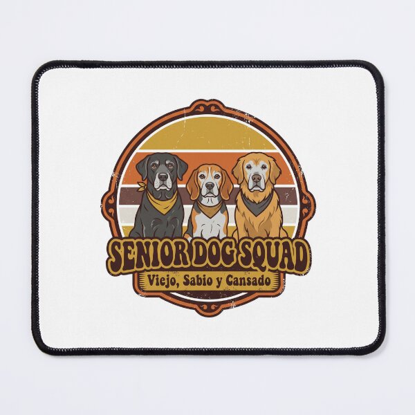 Item preview, Senior Dog Squad Retro 70s Badge - Viejo Sabio y Cansado Dog Art designed and sold by PictoVibe.