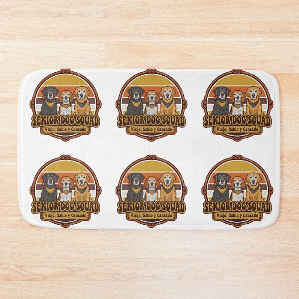 Item preview, Insignia Senior Dog Squad Retro 70s - Viejo Sabio y Cansado Dog Art designed and sold by PictoVibe.