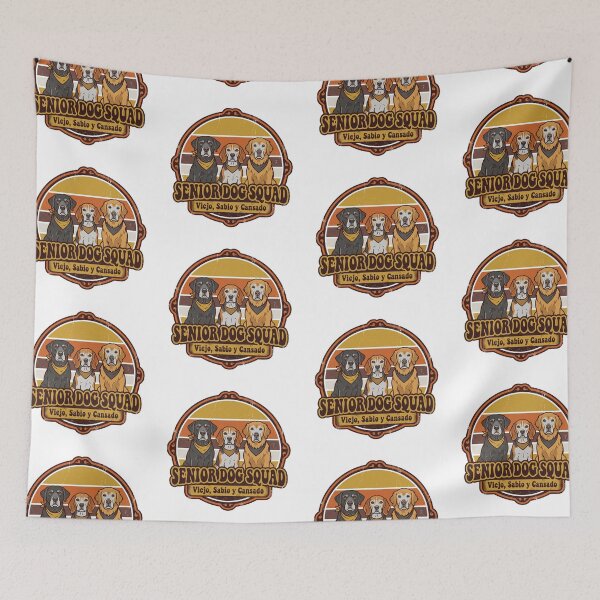 Item preview, Senior Dog Squad Retro 70s Badge - Viejo Sabio y Cansado Dog Art designed and sold by PictoVibe.