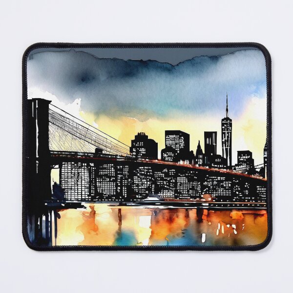 Item preview, New York City's Brooklyn Bridge Watercolor Digital Art designed and sold by DEC02.