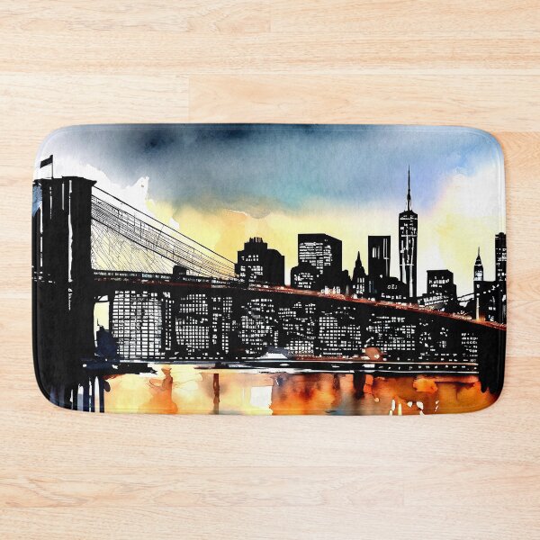 Item preview, New York City's Brooklyn Bridge Watercolor Digital Art designed and sold by DEC02.