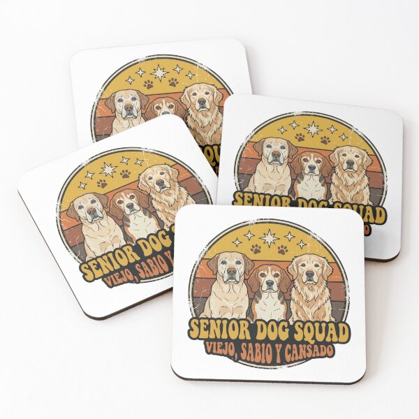 Item preview, Senior Dog Squad Retro 70s Emblem - Viejo Sabio y Cansado Dog Print designed and sold by PictoVibe.