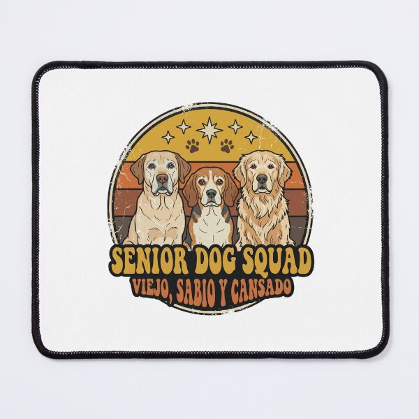 Item preview, Senior Dog Squad Retro 70s Emblem - Viejo Sabio y Cansado Dog Print designed and sold by PictoVibe.