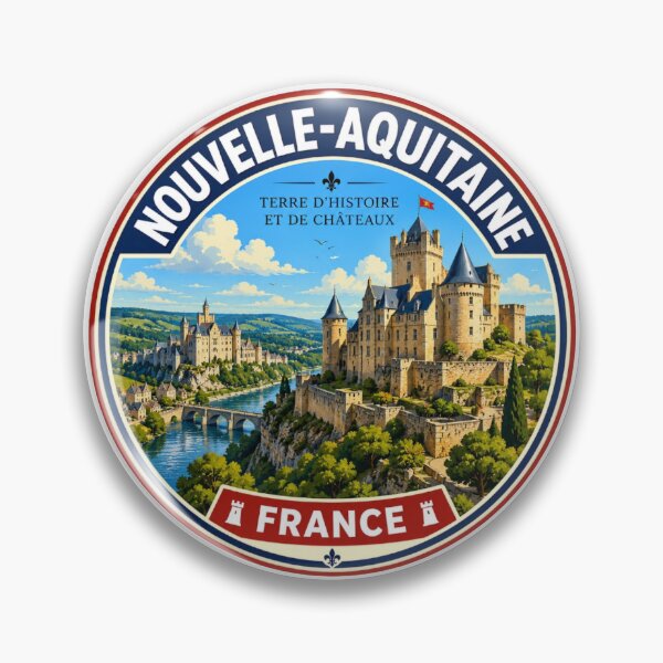Item preview, Nouvelle-Aquitaine, France - Castles Medieval Châteaux designed and sold by Myra365Art.