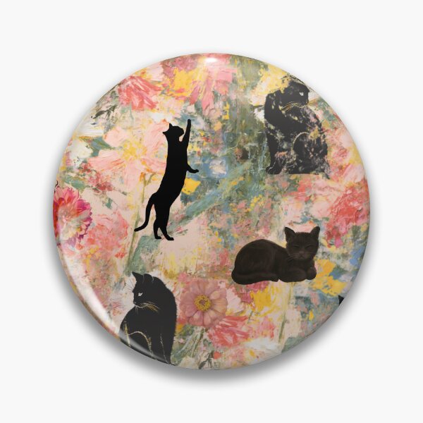 Item preview, Black Cats Floral Cottagecore Pattern | Vintage Aesthetic Cat Lover Gift designed and sold by Asmaa Abdul-Azim.