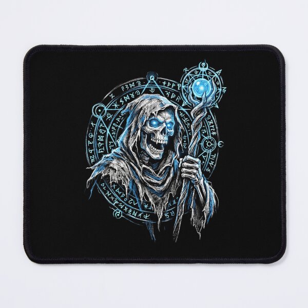 Item preview, Gothic Skeleton Lich Necromancer Magic Rune Staff Art designed and sold by Fenay Designs.