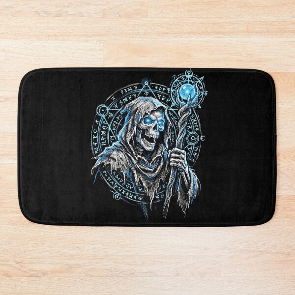 Item preview, Gothic Skeleton Lich Necromancer Magic Rune Staff Art designed and sold by Fenay Designs.