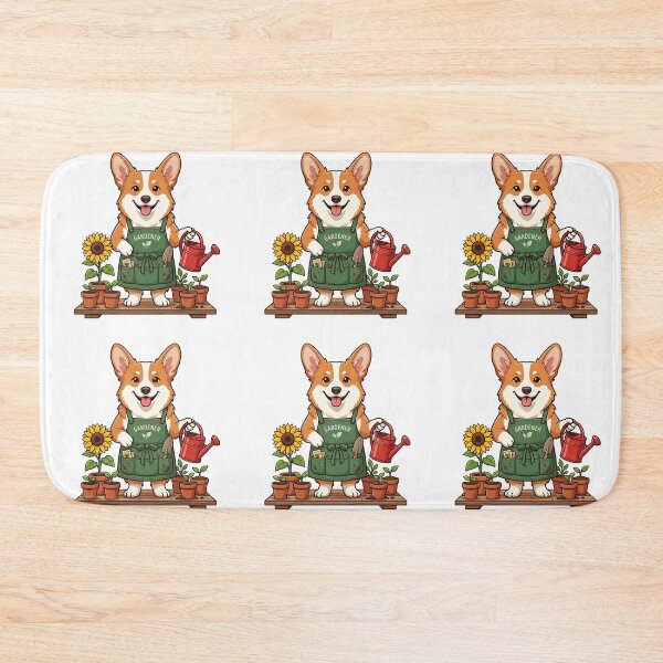 Item preview, Cute Corgi Gardener Illustration - Kawaii Gardening Dog Art designed and sold by PictoVibe.