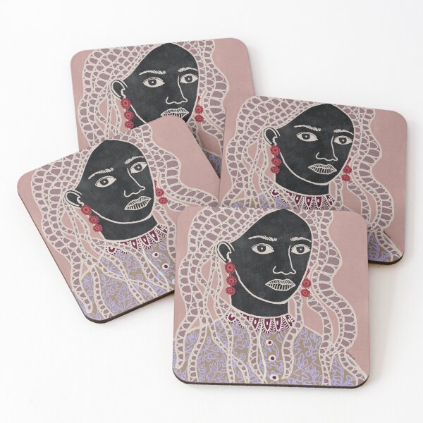 Item preview, Drea – Modern Afro Folk Portrait with Dreadlocs designed and sold by bonaise.