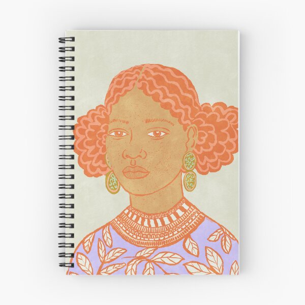 Item preview, Aisha – Afro Folk Portrait in Orange, Lavender & Sage designed and sold by bonaise.