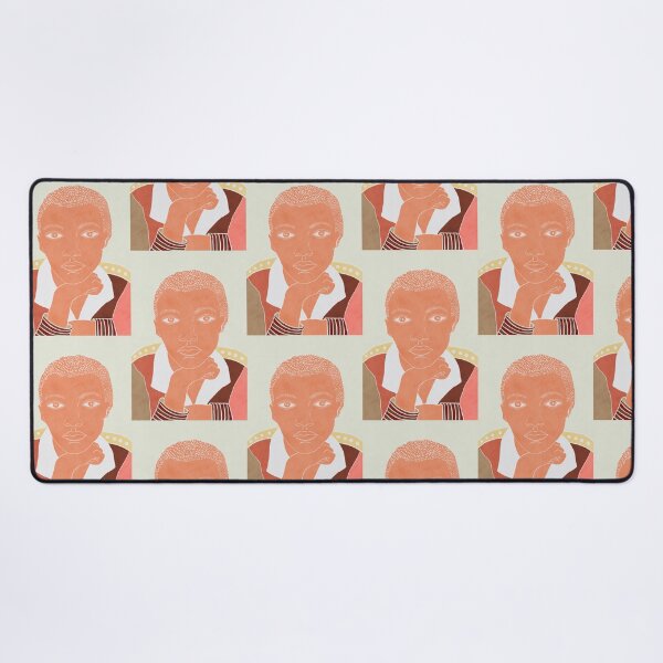 Item preview, Jamal – Modern Afro Folk Portrait in Coral & Earth Tones designed and sold by bonaise.