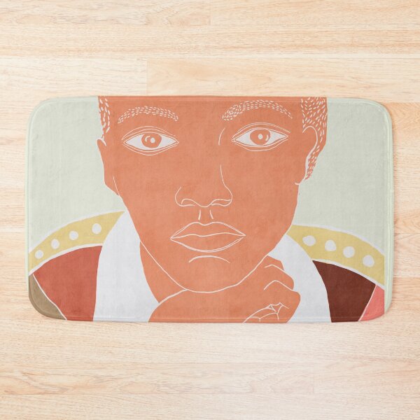 Item preview, Jamal – Modern Afro Folk Portrait in Coral & Earth Tones designed and sold by bonaise.