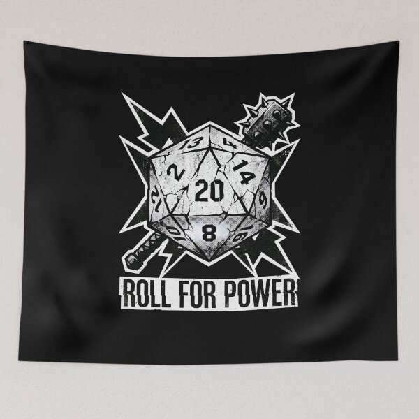Item preview, Roll For Power Distressed Cracking D20 Dice Gaming Art designed and sold by Fenay Designs.