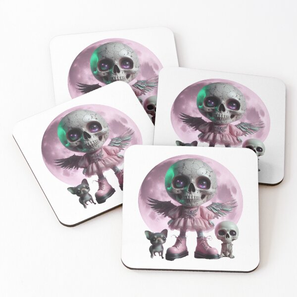 Item preview, Moonlit Skull-Headed Girl and Her Puppy designed and sold by LujziWorld.
