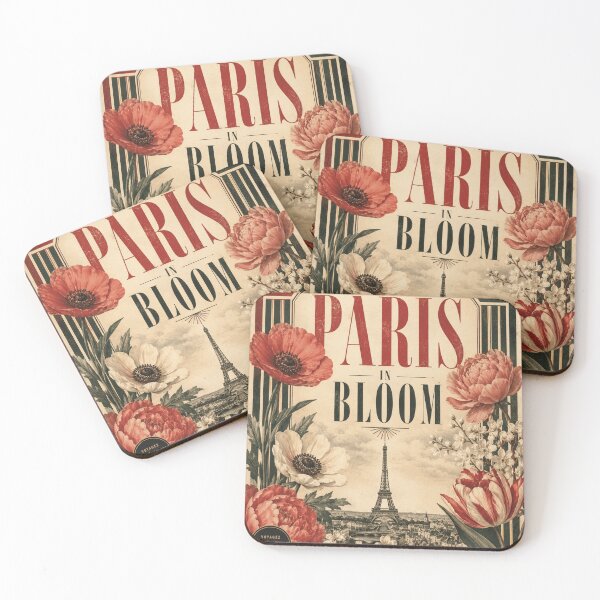 Item preview, Paris in Bloom – Vintage Floral Travel Poster | Retro Paris Botanical Wall Art designed and sold by Watchyyy.