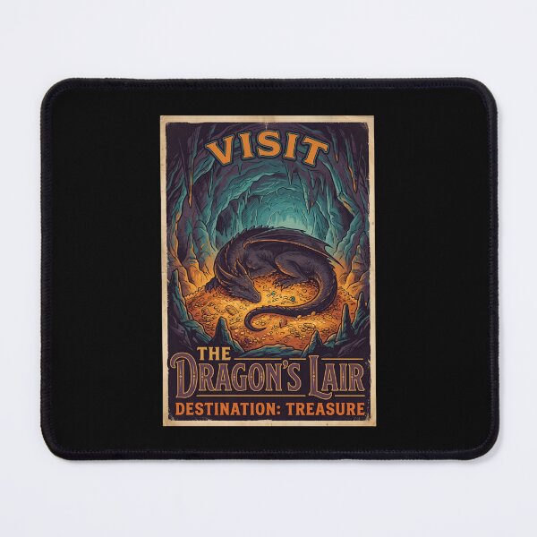 Item preview, Visit The Dragons Lair Destination Treasure Vintage Travel Poster designed and sold by Fenay Designs.