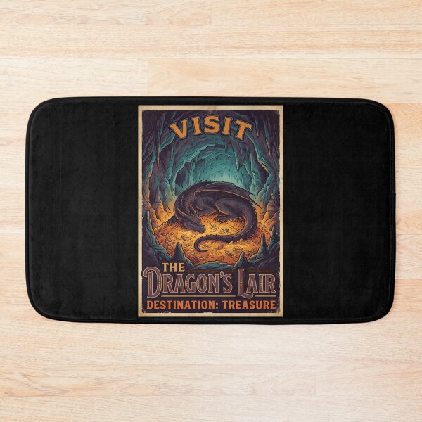 Item preview, Visit The Dragons Lair Destination Treasure Vintage Travel Poster designed and sold by Fenay Designs.