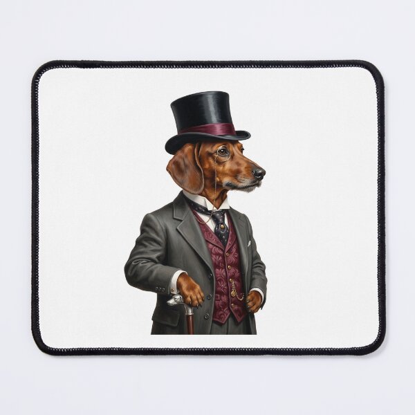 Item preview, Dachshund Victorian Gentleman Portrait - Dapper Wiener Dog Oil Painting Art designed and sold by PictoVibe.