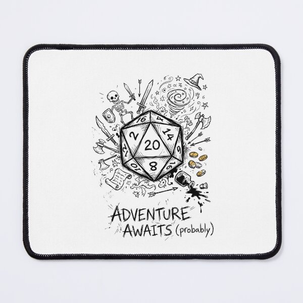 Item preview, Adventure Awaits Probably Hand Drawn Fantasy Dice Doodle Art designed and sold by Fenay Designs.