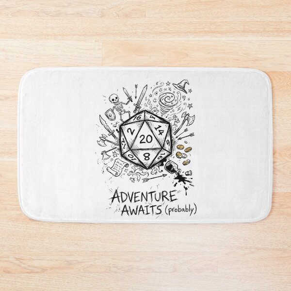 Item preview, Adventure Awaits Probably Hand Drawn Fantasy Dice Doodle Art designed and sold by Fenay Designs.