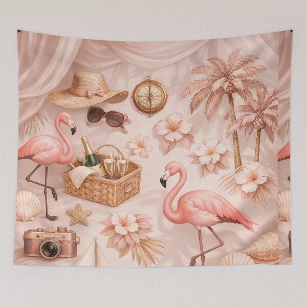 Item preview, Elegant Tropical Flamingo Wallpaper – Luxury Soft Pink Aesthetic designed and sold by Ve state official.