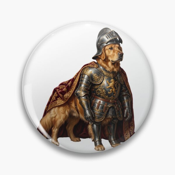 Item preview, Golden Retriever Knight in Medieval Armor - Epic Fantasy Dog Portrait designed and sold by PictoVibe.