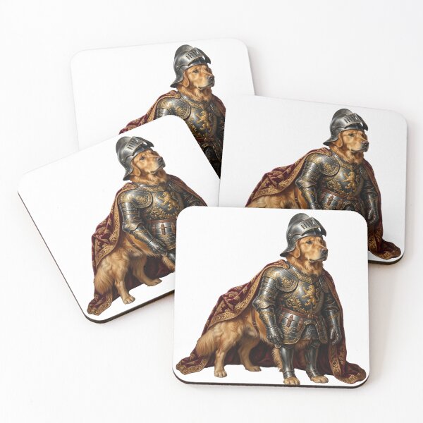 Item preview, Golden Retriever Knight in Medieval Armor - Epic Fantasy Dog Portrait designed and sold by PictoVibe.