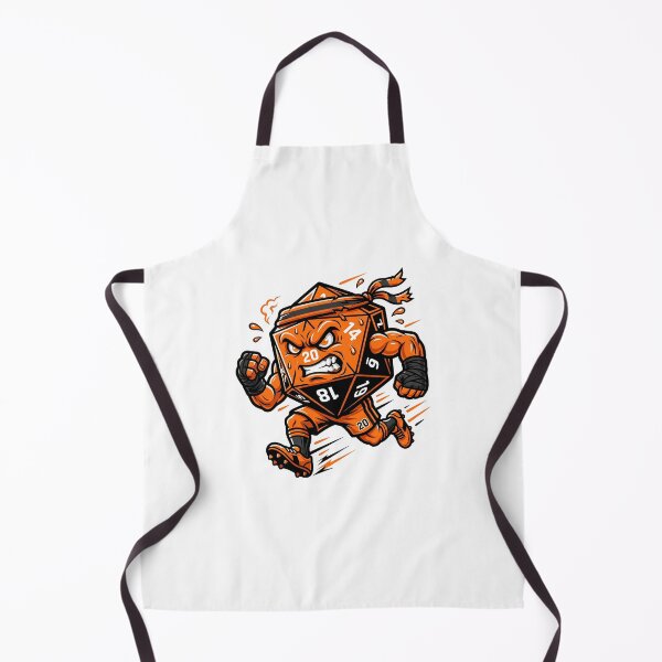 Item preview, Angry Muscular Orange D20 Dice Mascot Running Graphic designed and sold by Fenay Designs.