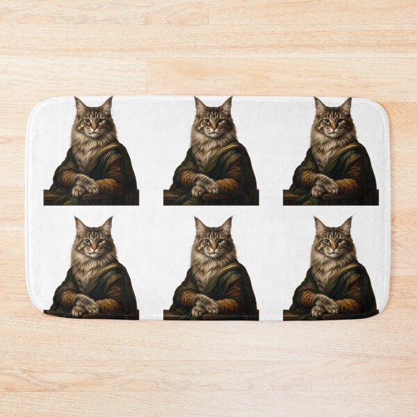 Item preview, The Meow-na Lisa Cat Oil Painting - Funny Renaissance Maine Coon Art designed and sold by PictoVibe.