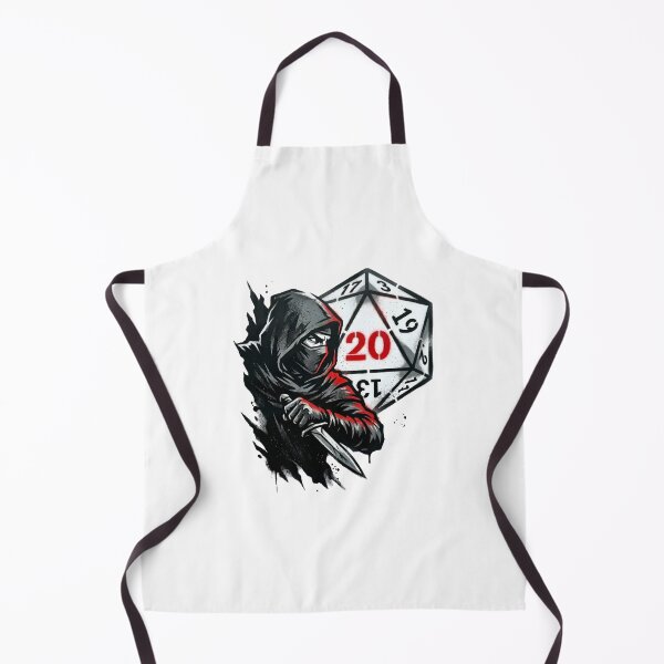 Item preview, Dark Hooded Assassin Rogue with Dagger and Red 20 Dice Art designed and sold by Fenay Designs.