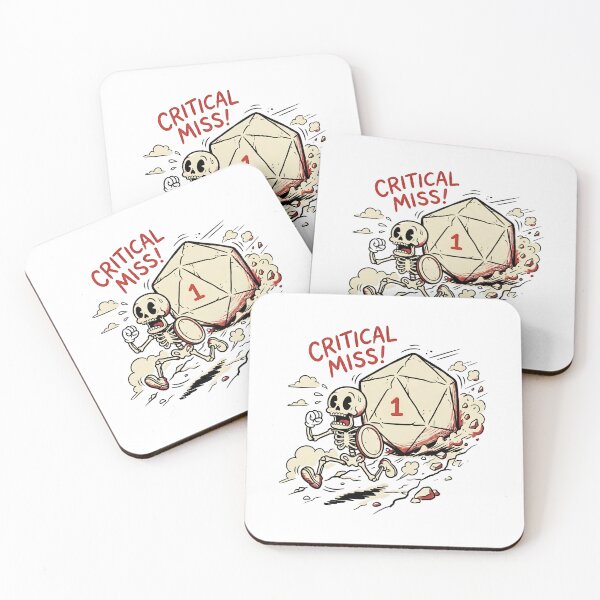 Item preview, Critical Miss Retro Cartoon Skeleton Running from D20 Dice designed and sold by Fenay Designs.