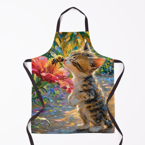 Item preview, Kitten  Sniffing a Blooming  designed and sold by FlowerSeller1.