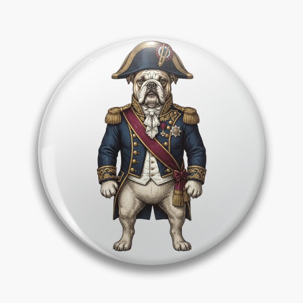 Item preview, Napoleon Bulldog Vintage Military Portrait - Funny Historic Dog Art designed and sold by PictoVibe.